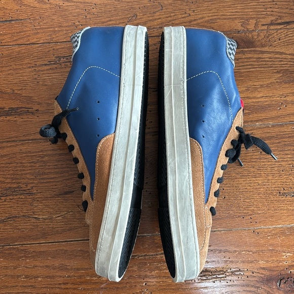 P448 You Can Surf Later Skate Sneakers Men’s Blue & Tan Suede Shoes Size EU 44 - Picture 3 of 14